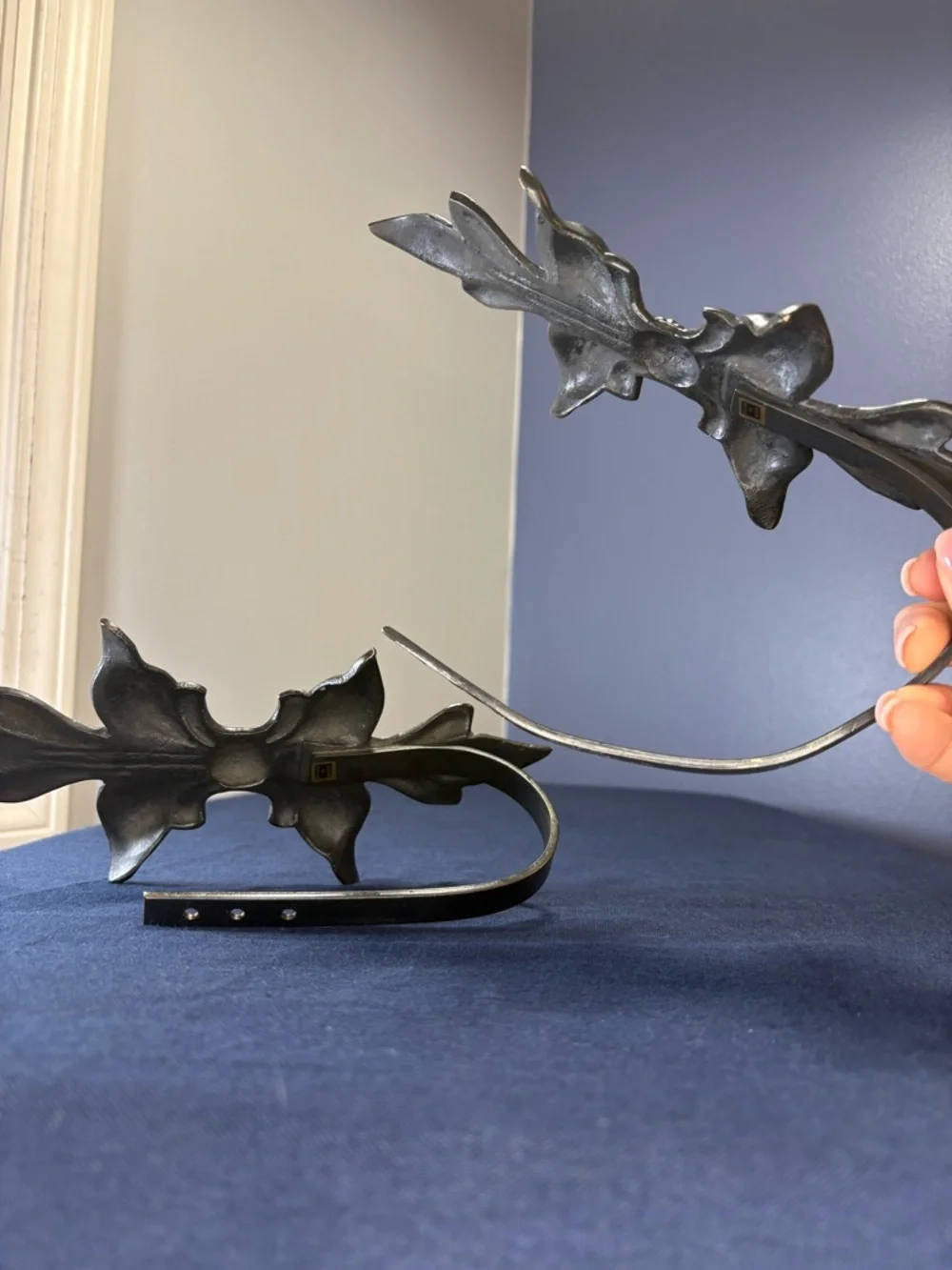 Decorative Floral Wall Hooks for Curtain Pull backs  - Set of 2
